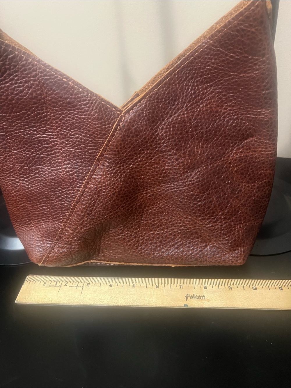 Portland Leather Small Naomi Deep Brown Pebbled Shoulder Bag - Picture 2 of 8